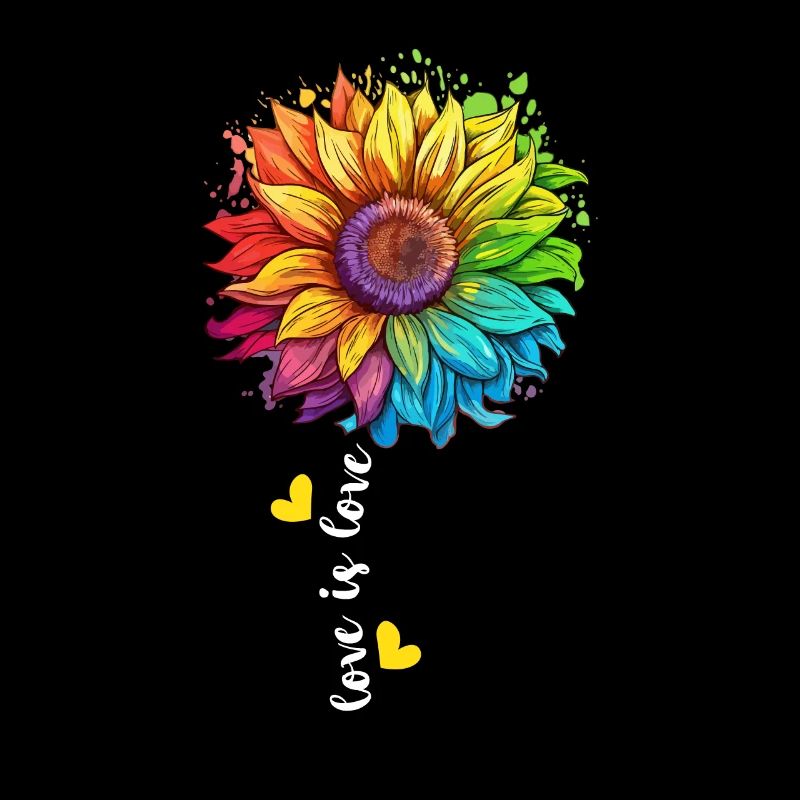 Rainbow Sunflower LGBTQ Lover Pride Community Pun