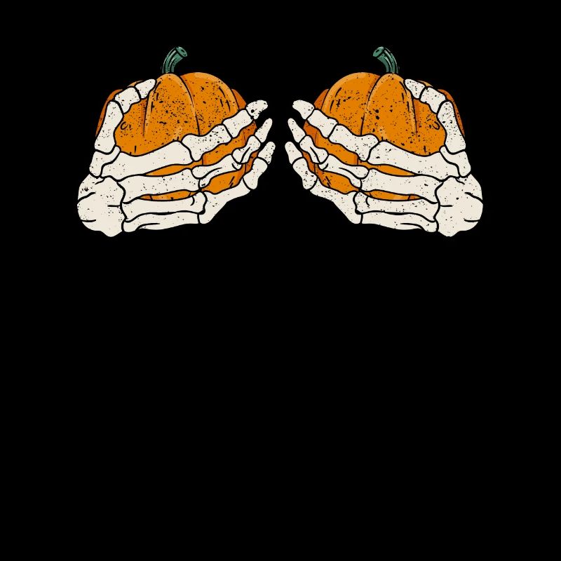 Skeleton Pumpkin Hand Funny Halloween