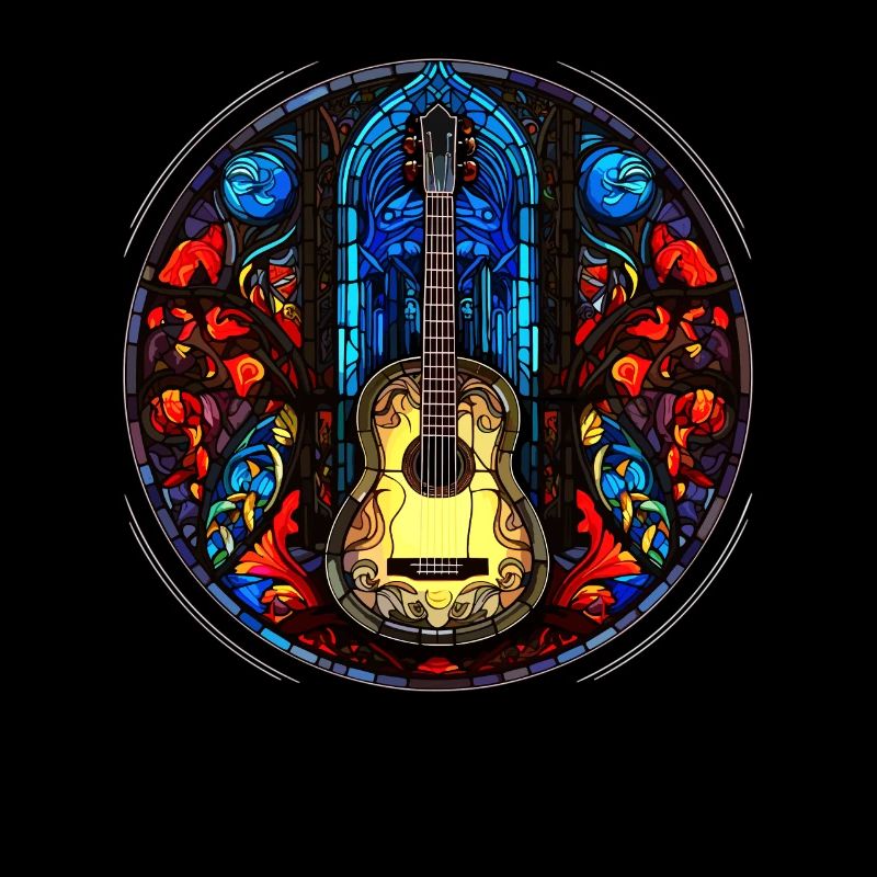 Glasmosaik-Gitarrendesign - Einzigartige Gitarrenkunst