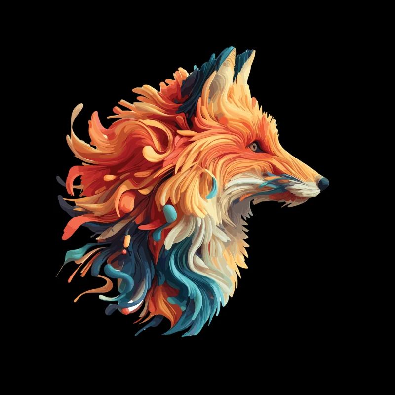 Renard abstrait coloré