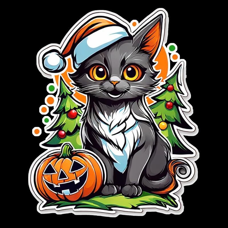 chat de noel et halloween