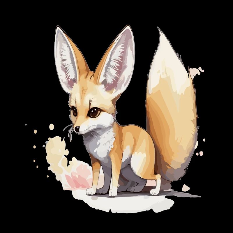 Fennec à l’aquarelle