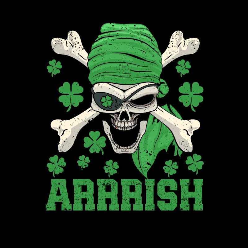 Arrish Irish Pirate Skull Leprechaun