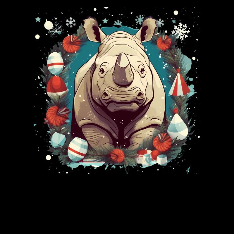 Rhinocéros avec des éléments de Noël, Rhinocéros d’amour