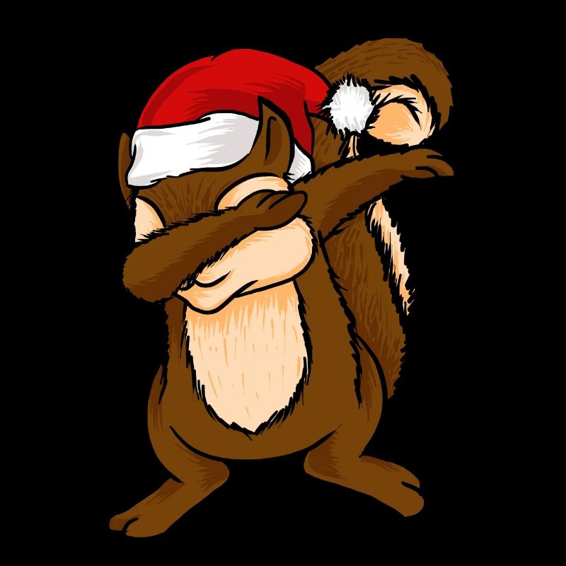 Dabbing Écureuil avec chapeau de Noël Chipmunks Dab