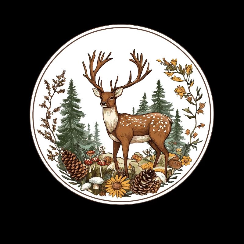 Cerf cottagecore dans la nature