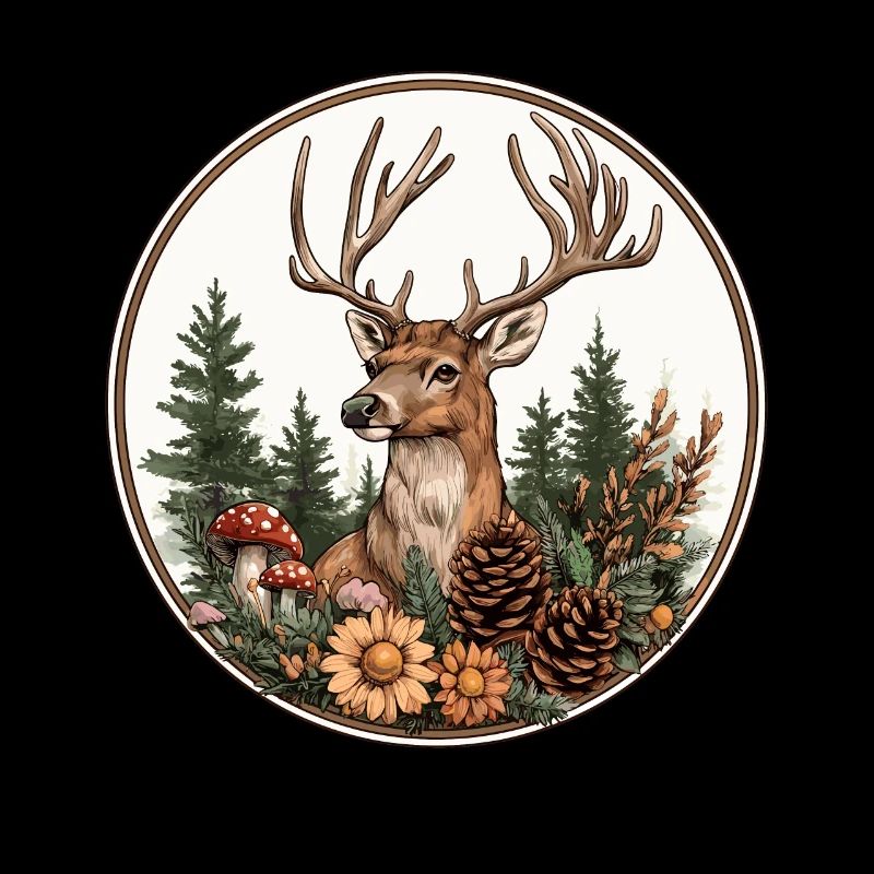 Cerf cottagecore dans la nature