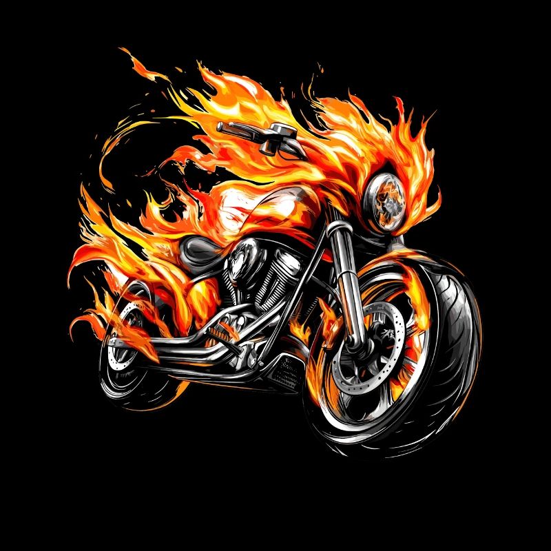Motorcycle in flames