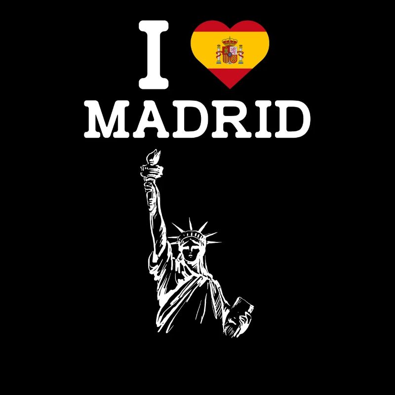 Ich liebe Madrid Herz Flagge Spanien Freiheitsstatue