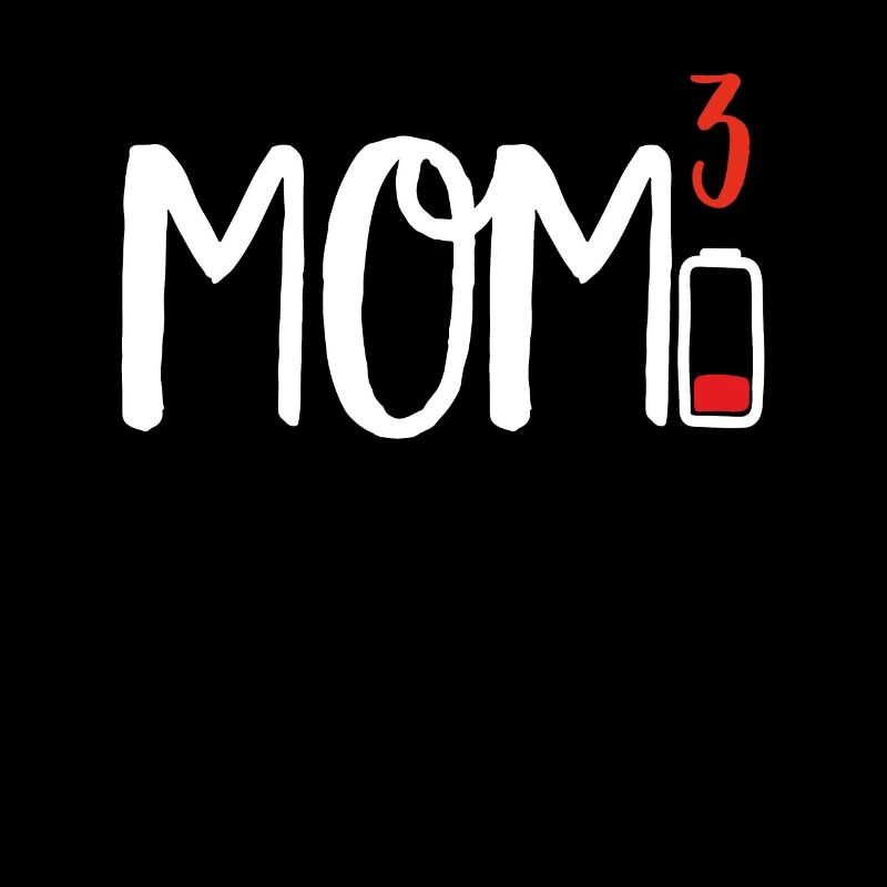 Maman de Trois 3 Cubed design Low Battery Cadeau pour