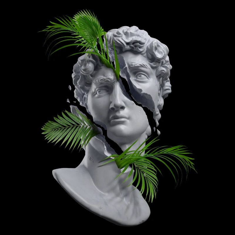 Grüne Statue