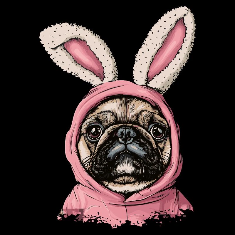 Bouledogue français en costume de lapin