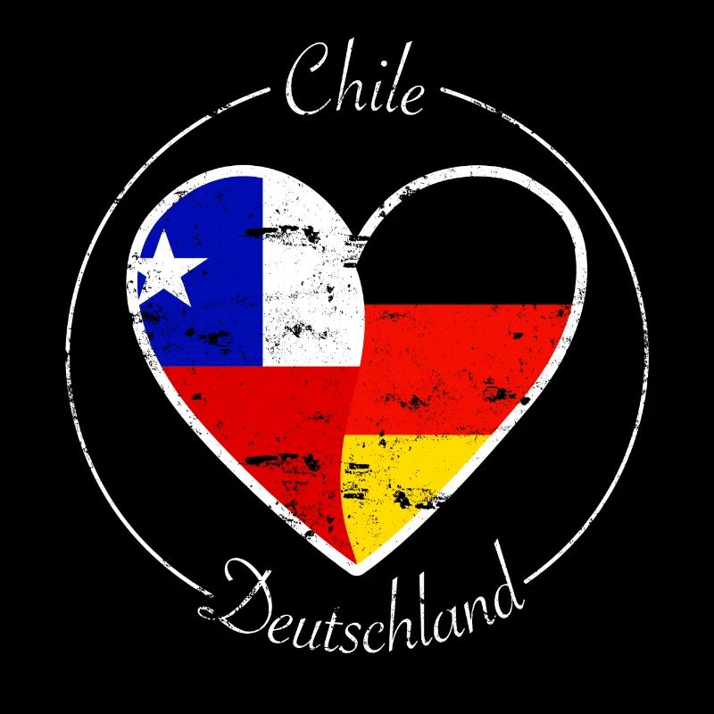 Chile and Germany Heart Logo