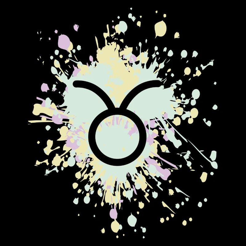Zodiac Taurus Symbol Color Splash