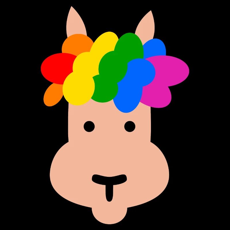 Lama avec coiffure arc-en-ciel