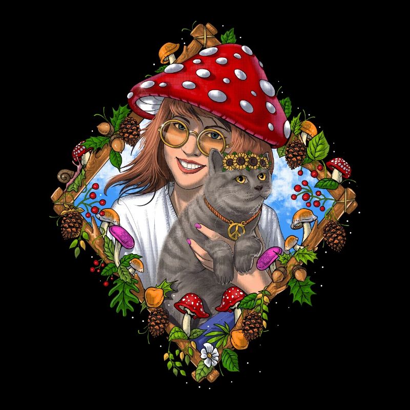 Chat champignon hippie