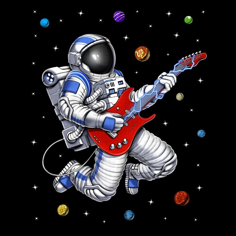 astronaute de l’espace jouant de la guitare