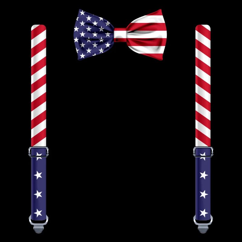 Drôle de nœud papillon du drapeau des États-Unis avec bretelles parfaites