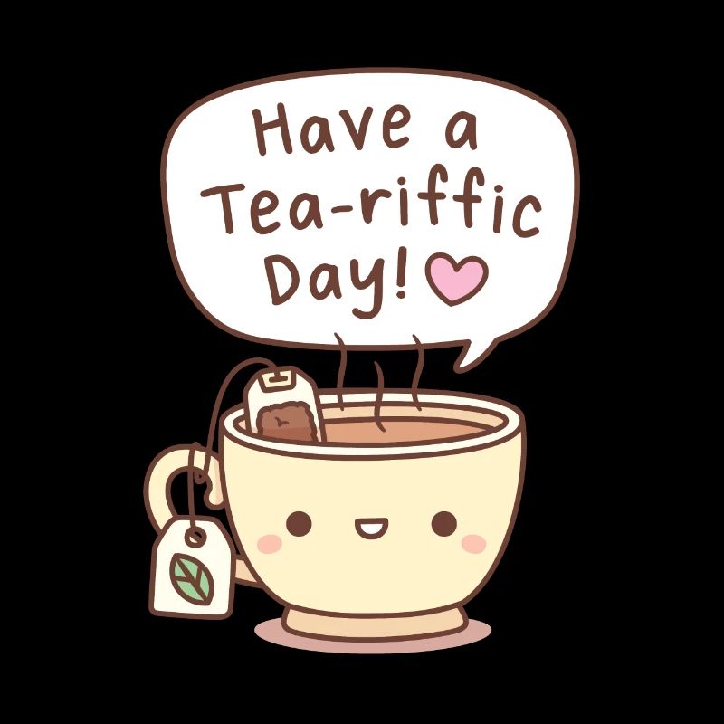 Cute Tea Have A Tea-riffic Day Pun Greeting