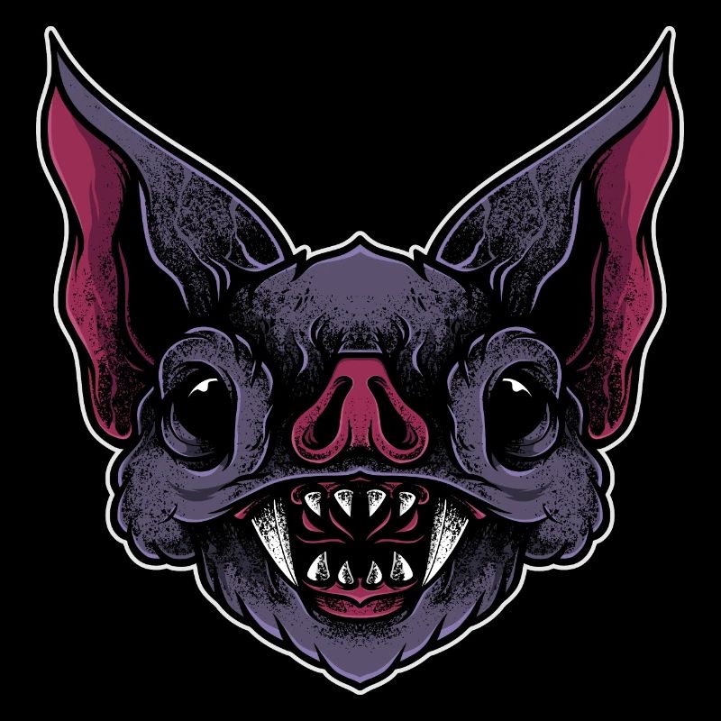 Conception d’impression de tête de chauve-souris