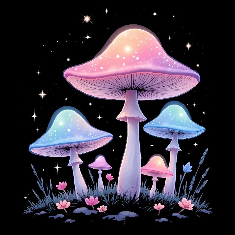 Magic Mushrooms - Mystical Forest Art