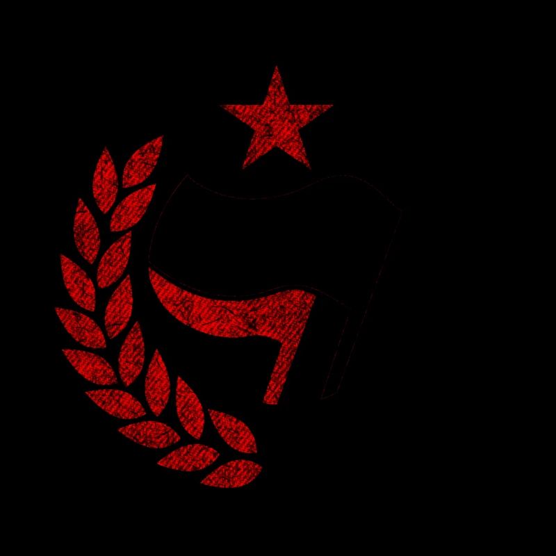 MEDALLIE CIRCLE ANTIFA DRAPEAU RED STAR