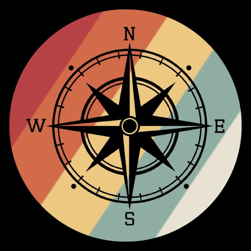compass retro circle