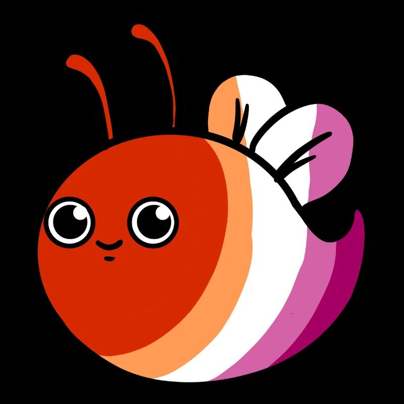Lesbian Bee Orange Pink Lesbian Pride