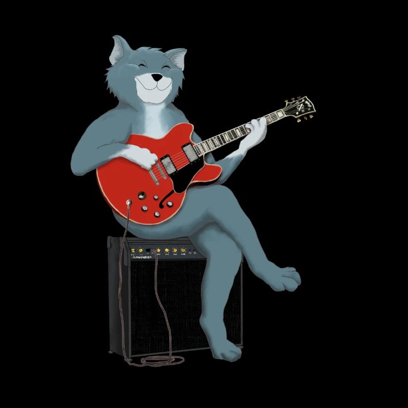 CAT PLAYS THE BLUES - cat playing guitar
