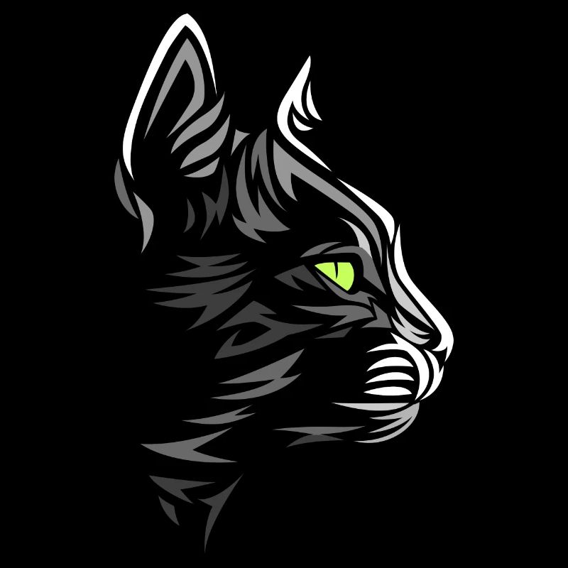 Tatouage de profil de chat