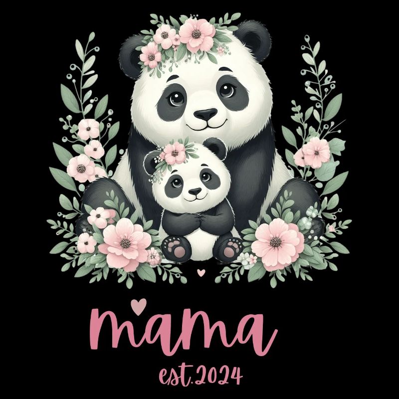Mama est 2024 I Panda Bear Mum I First Time Mom