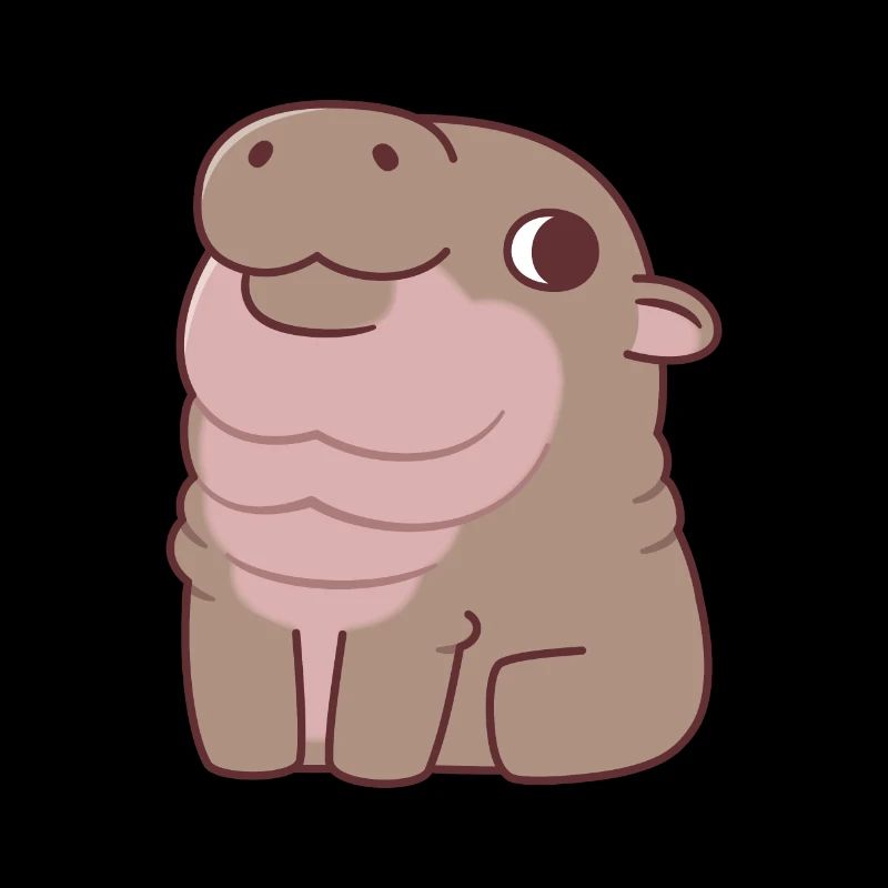 Hippopotame pygmée assis mignon