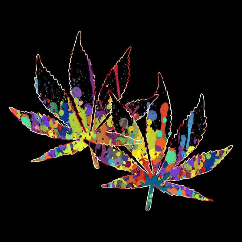 Crazy Colored Marijuana Leaves 1