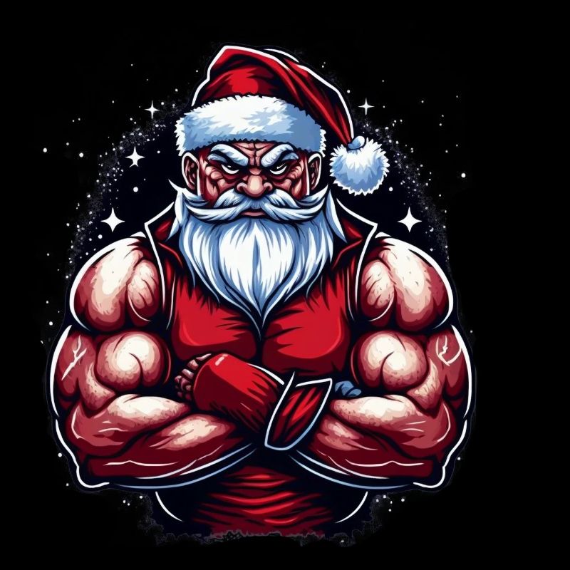 Bodybuilder Santa