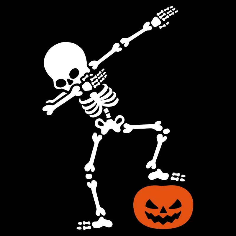 DABBING skeleton DAB pumpkin head Halloween