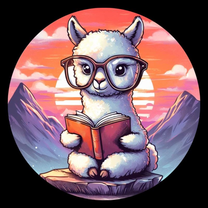 Well-read alpaca before sunrise