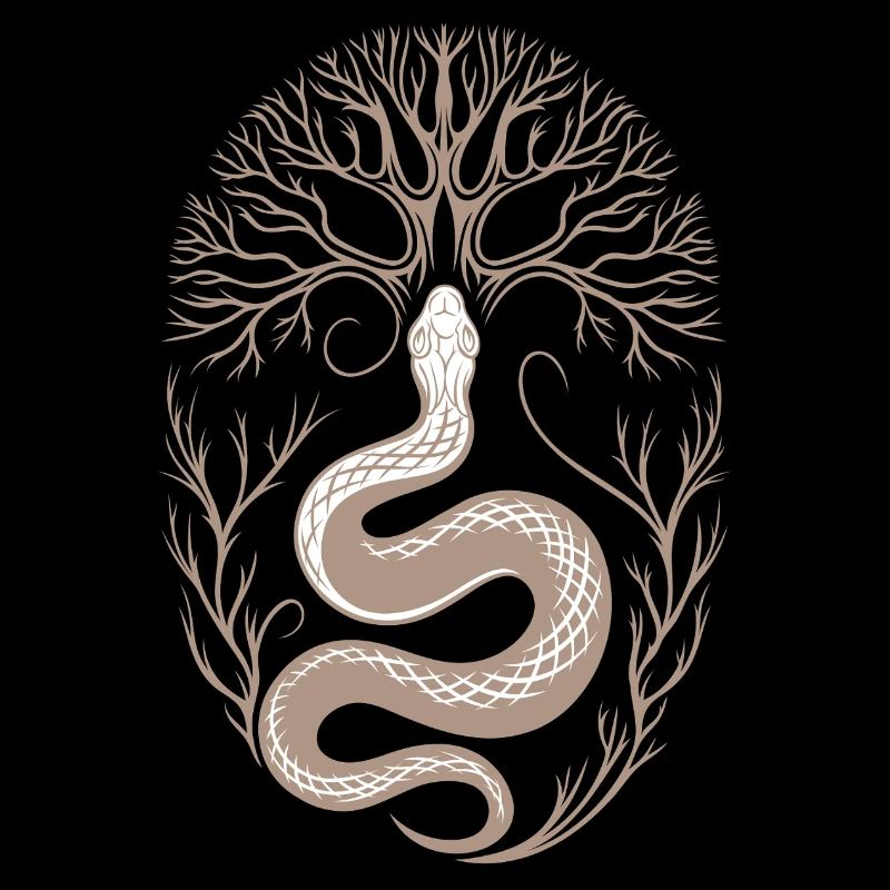 Snake with tree in winter Snake tree