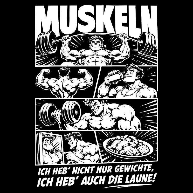 Muskel Training Comic Power Szene