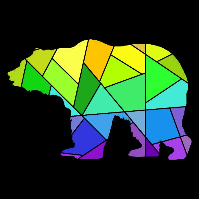 Bear Colorful Geometric Figures