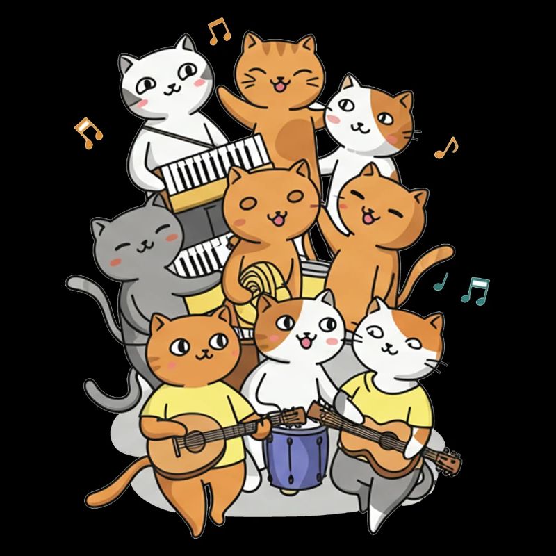 Glückliche Katzen, die ein Geräusch von sich geben