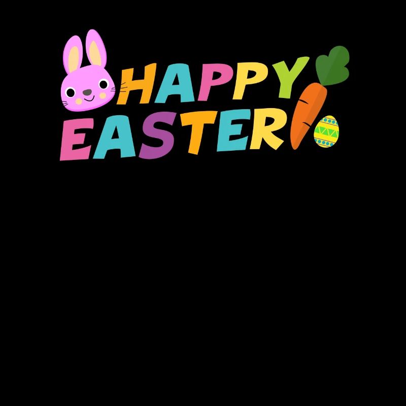 Happy Easter With Egg Carrot & Bunny Pascha