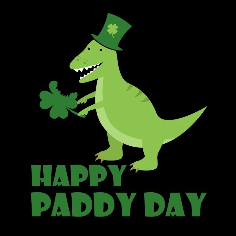 Saint Patricks Day shamrock clover Dino Trex TShirt