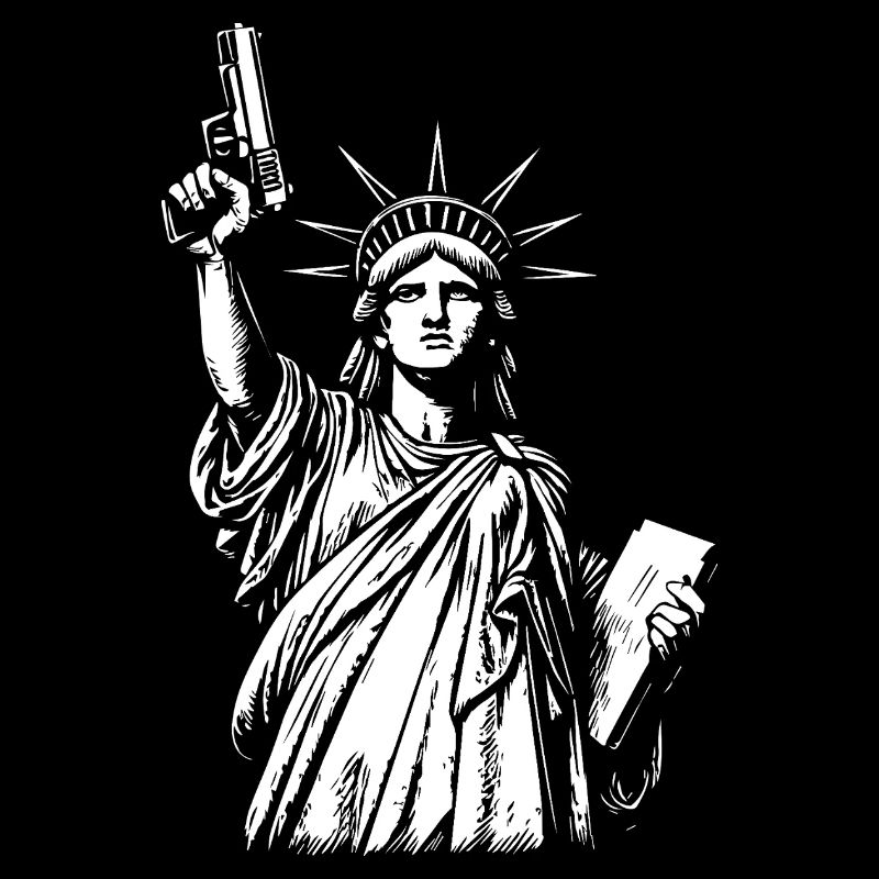 Statue de la Liberté avec un pistolet