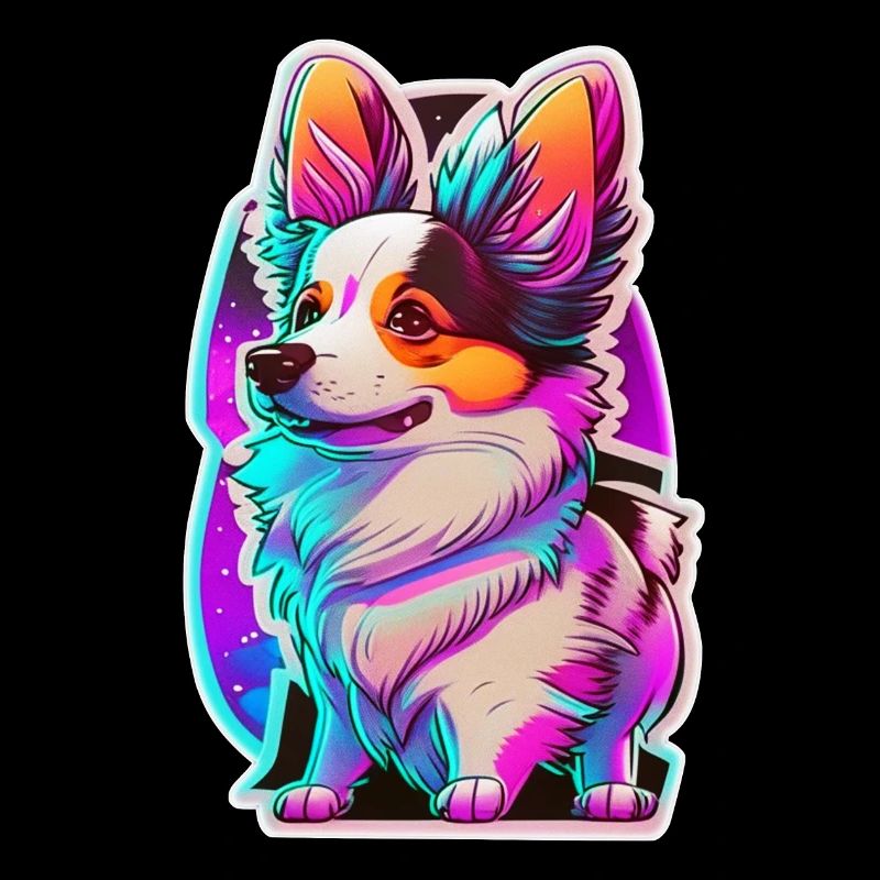 small dog and neon light