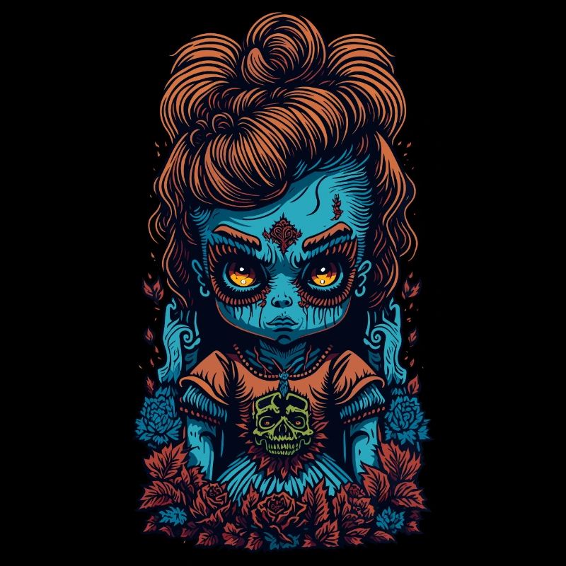 Horror Doll Comic Illustration