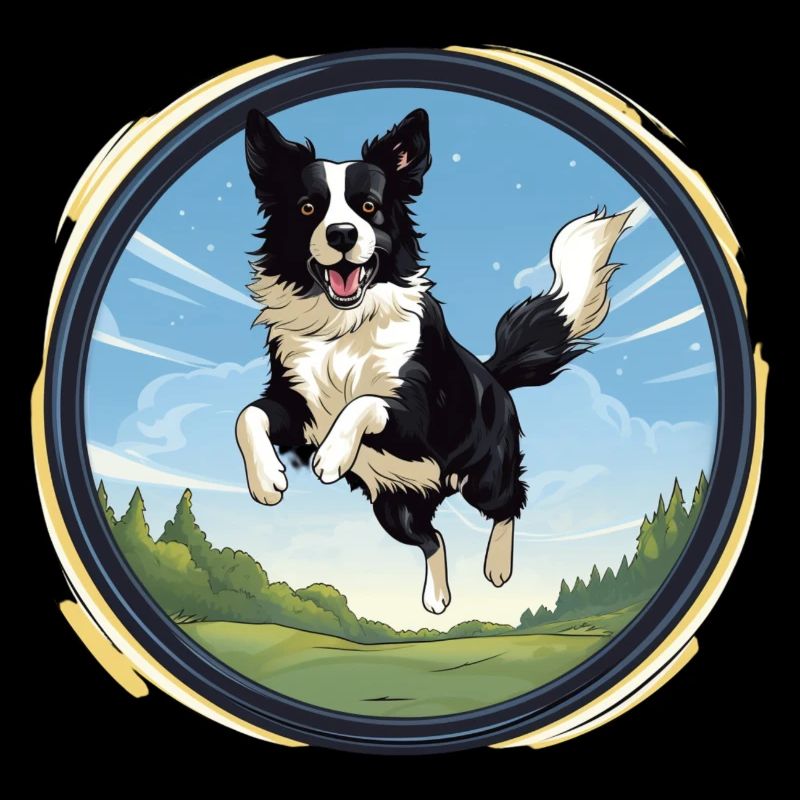 Chien Border Collie joyeux