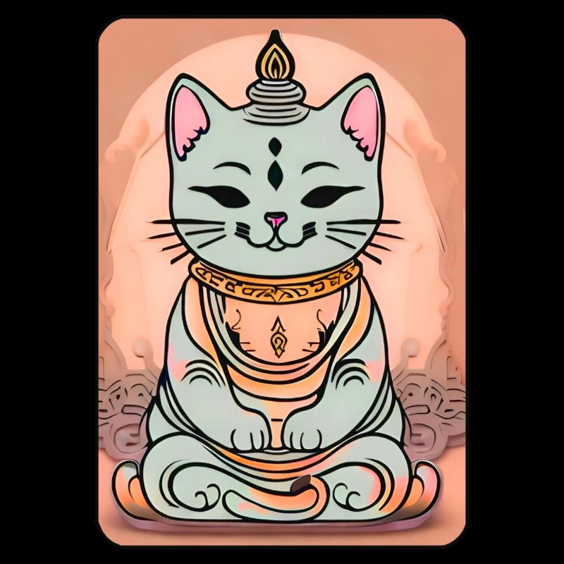 Chat mignon en position de yoga de Bouddha