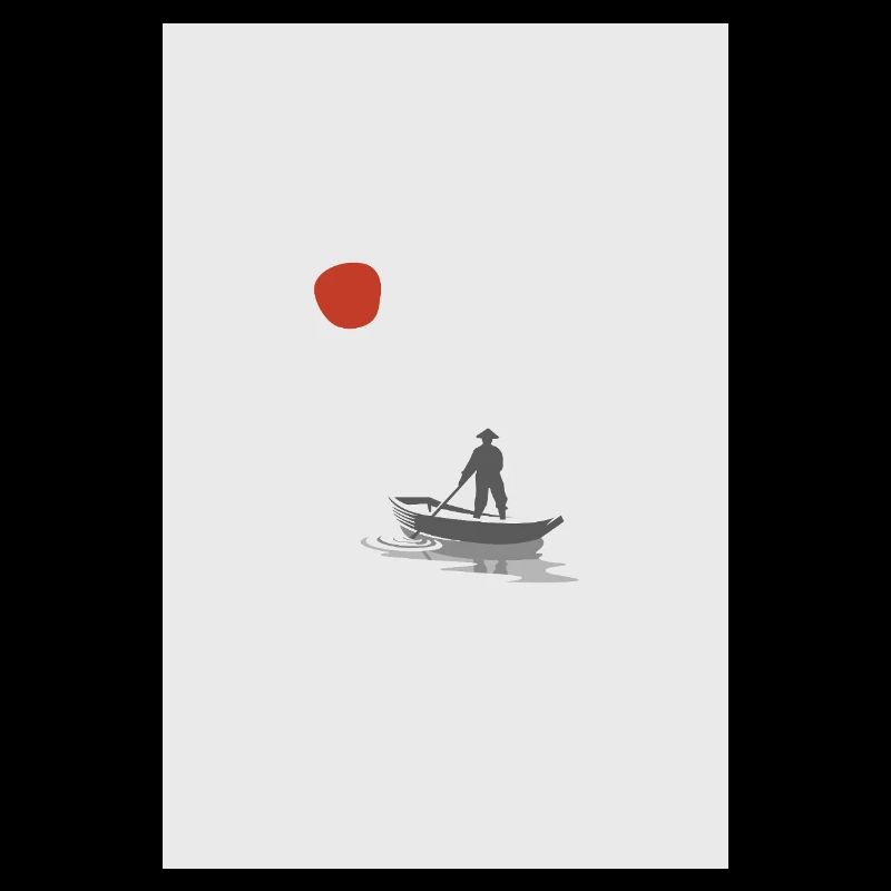Quiet Waters – Minimalist Boat Scene