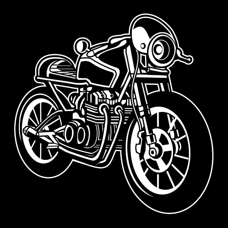 Cafe Racer Motorcycle 01_white