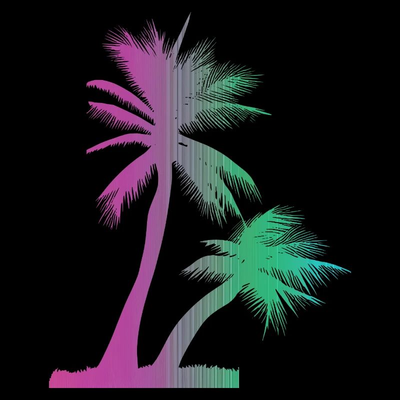 Tropical Beach Paradise Palm Rainbow 7